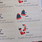 Crochet Sweater, Hat, Socks and Mitten Gift Label Sheet - Christmas Gift Label Stickers, Christmas Gift Stickers, Holiday Gift Label Present
