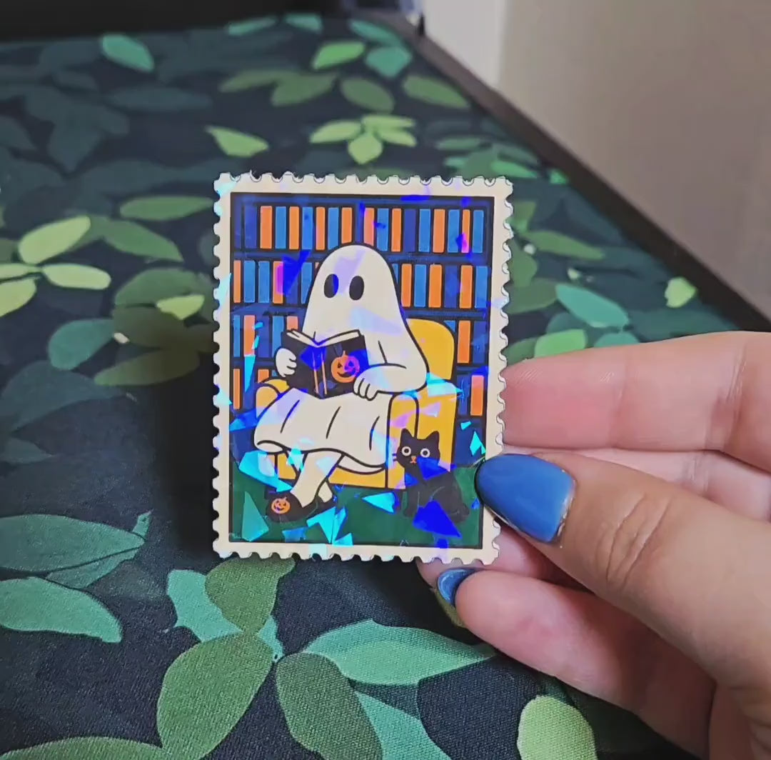 Library Ghost Stamp - Sticker