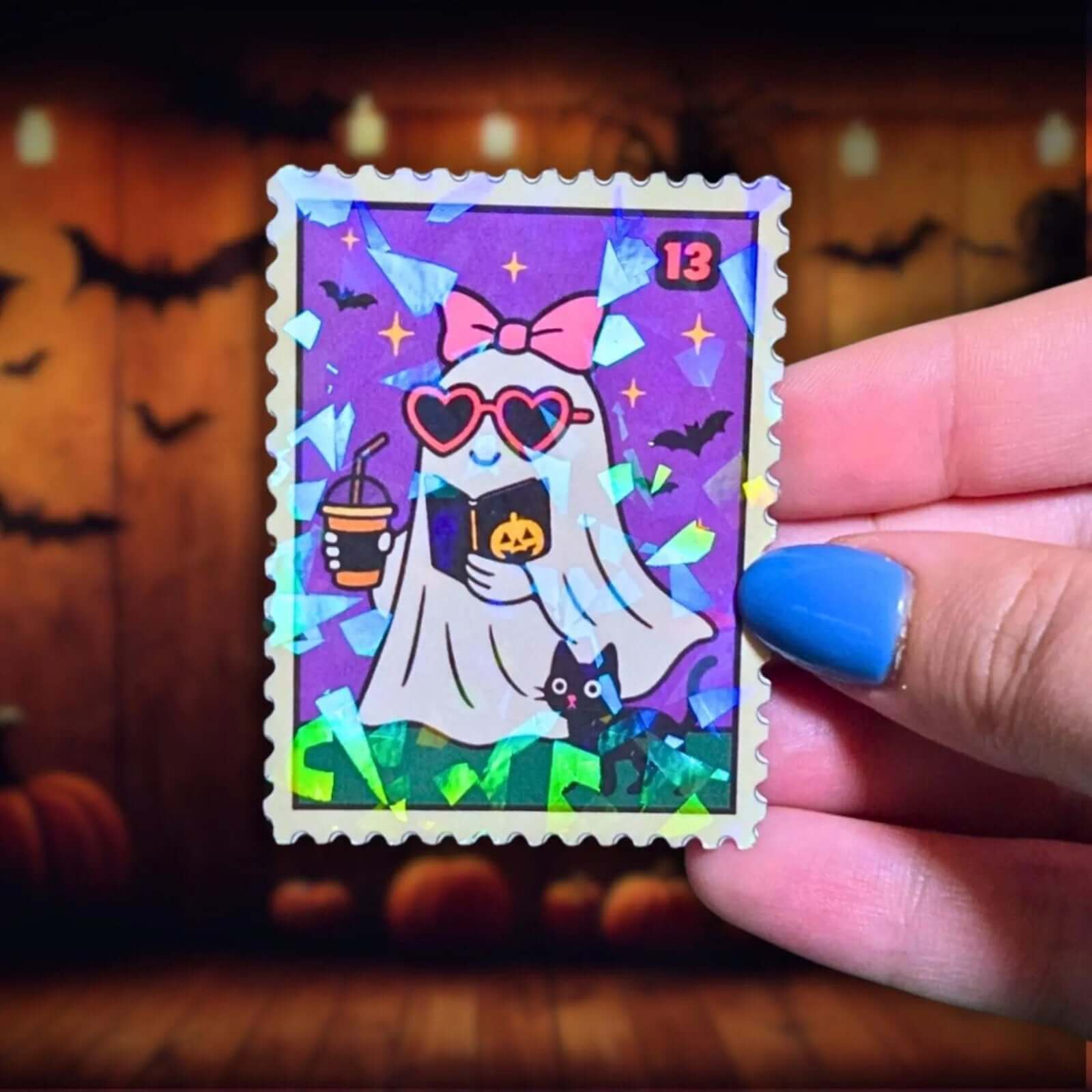 Purple Drink Ghost Stamp - Sticker - Holographic Sticker | The TabbyLoaf
