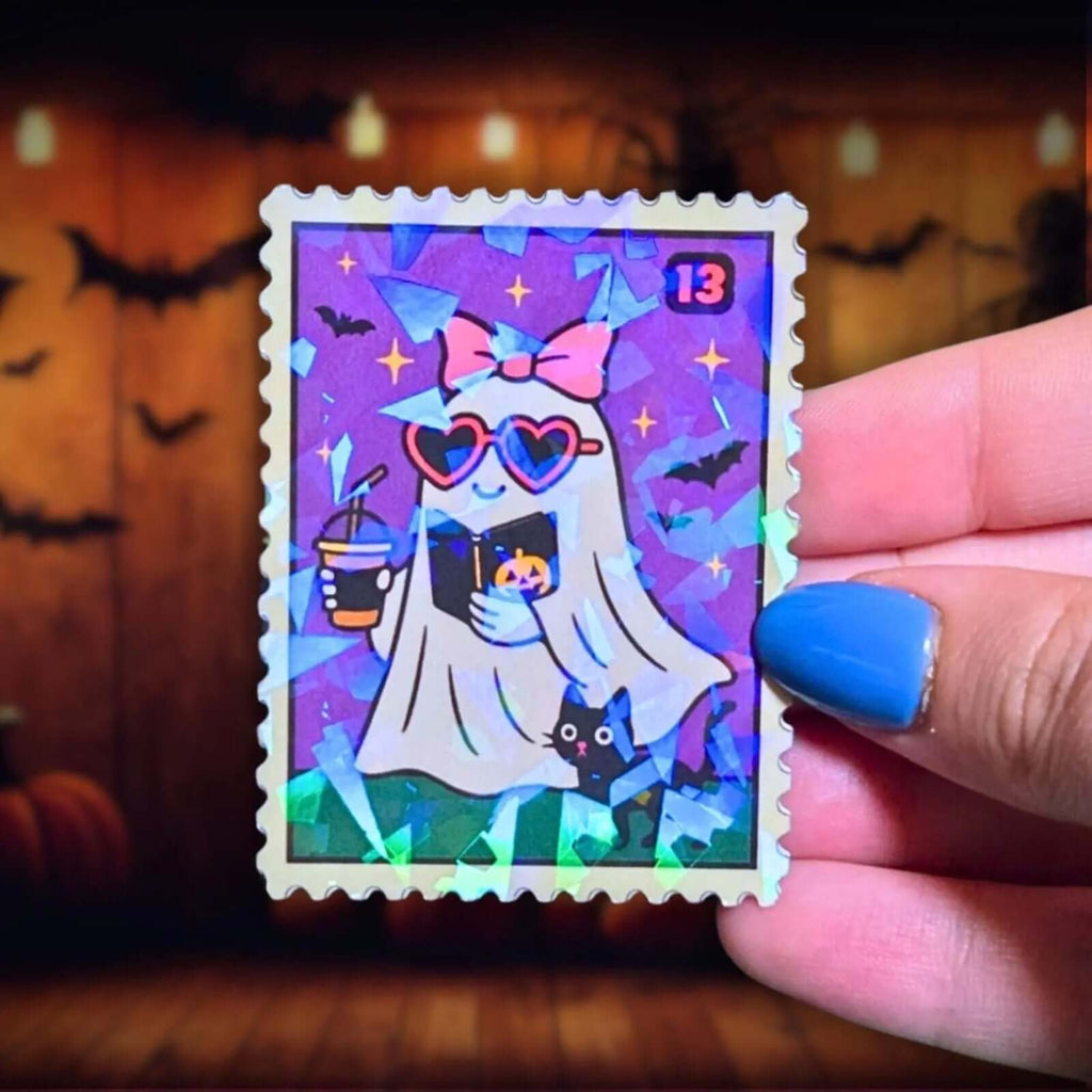 Purple Drink Ghost Stamp - Sticker - Holographic Sticker | The TabbyLoaf