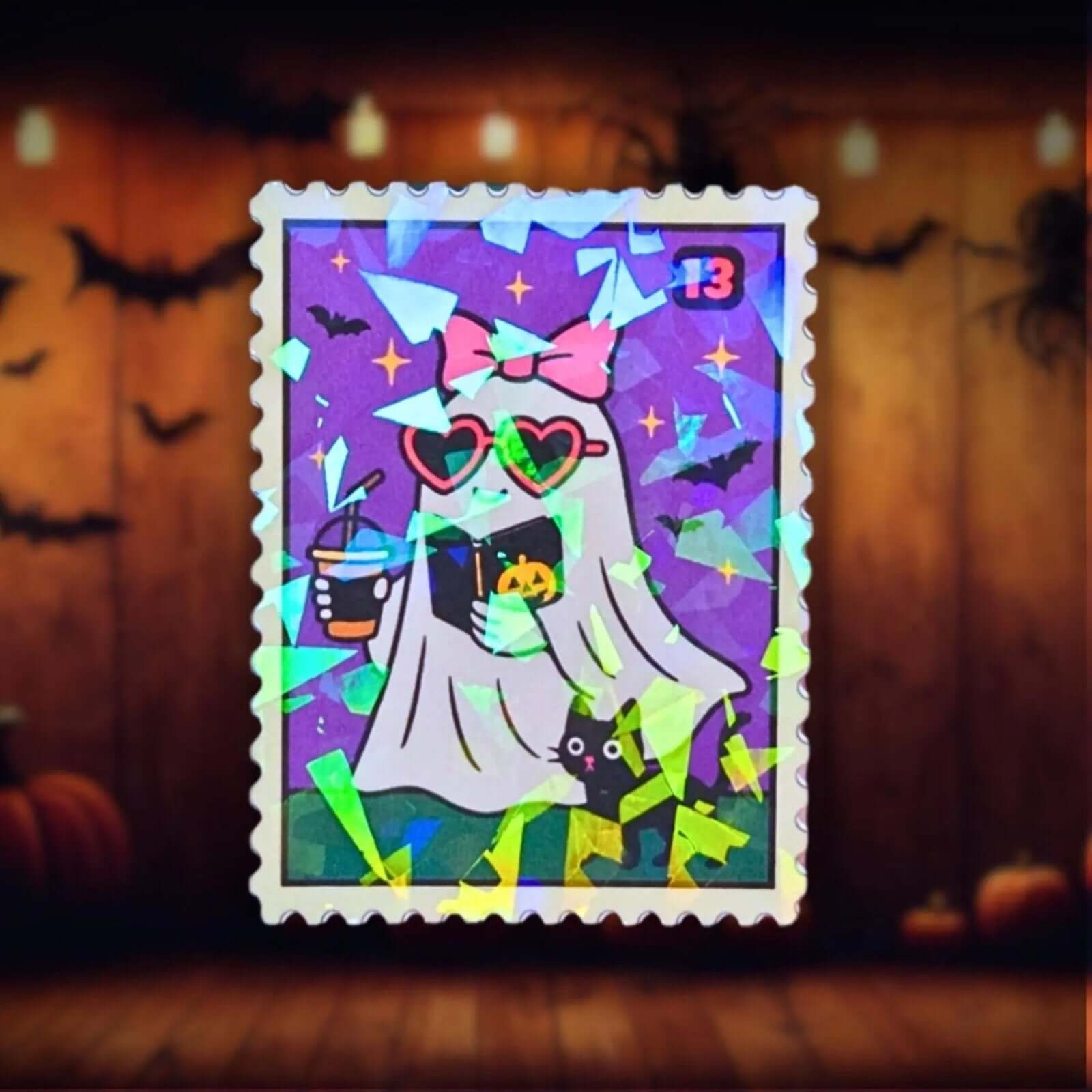 Purple Drink Ghost Stamp - Sticker - Holographic Sticker | The TabbyLoaf