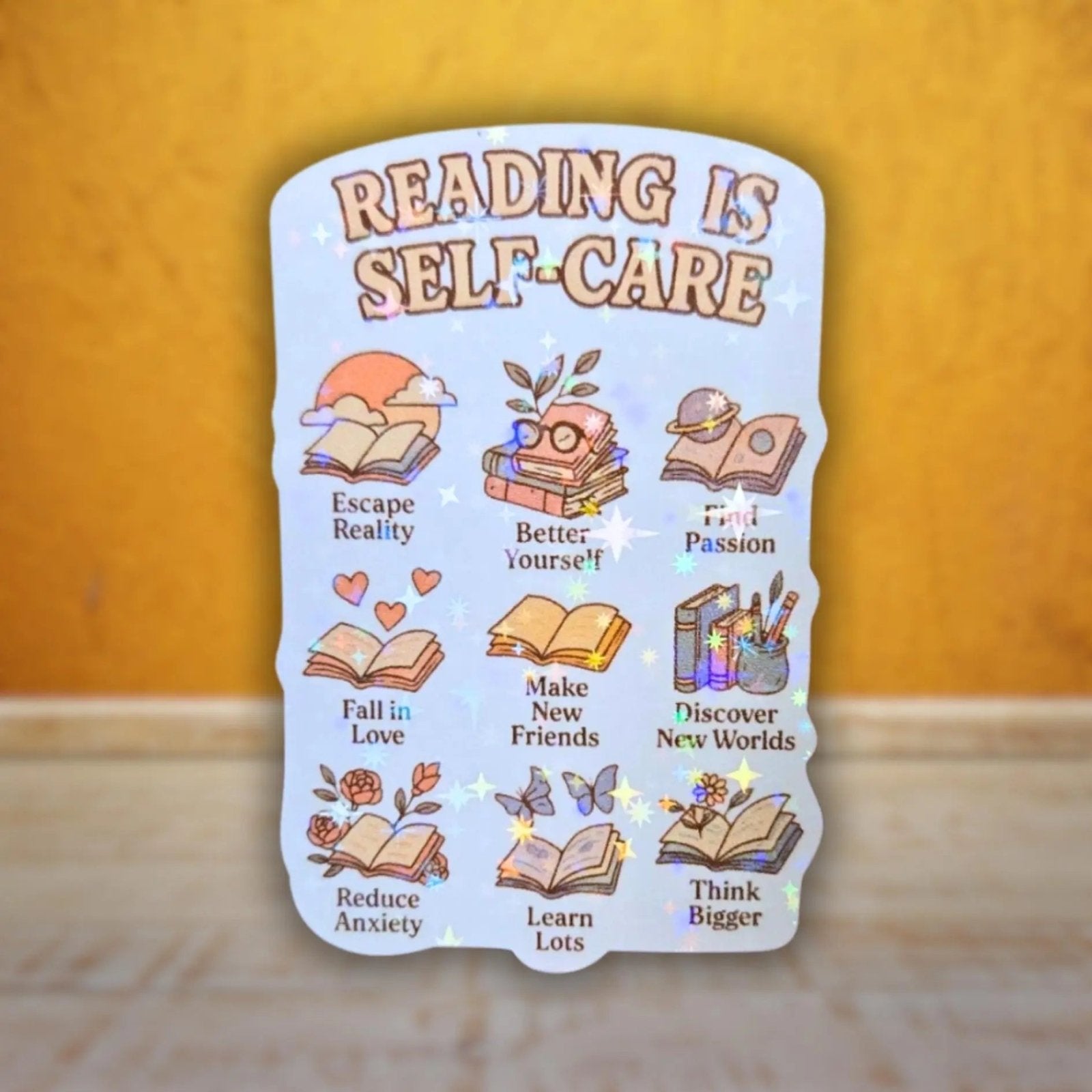 Reading Is Self Care (Color) - Sticker - Holographic Sticker | The TabbyLoaf