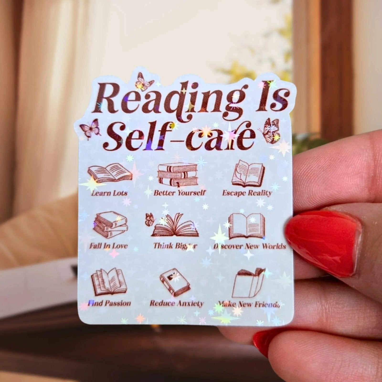 Reading Is Self - Care - Sticker - Holographic Sticker | The TabbyLoaf