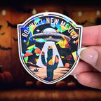 Roswell New Mexico UFO - Sticker Holographic Alien Abduction Desert Scene | Space Travel Souvenir Vinyl Sticker for Laptop, Water Bottle - Holographic Sticker | The TabbyLoaf