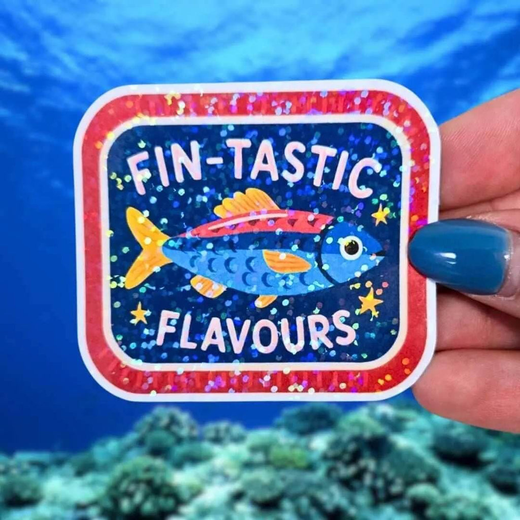 Sardine Can "Fin - Tastic Flavours" - Sticker - Holographic Sticker | The TabbyLoaf