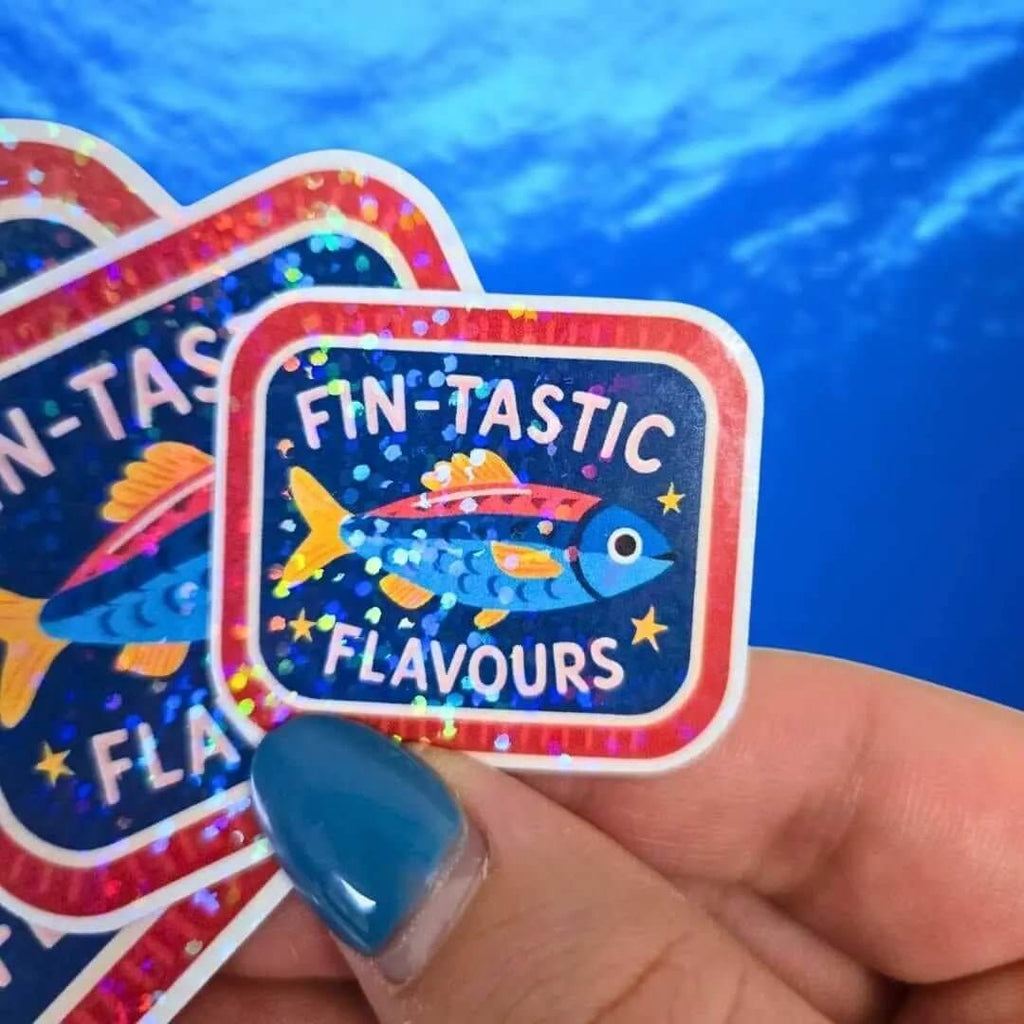 Sardine Can "Fin - Tastic Flavours" - Sticker - Holographic Sticker | The TabbyLoaf