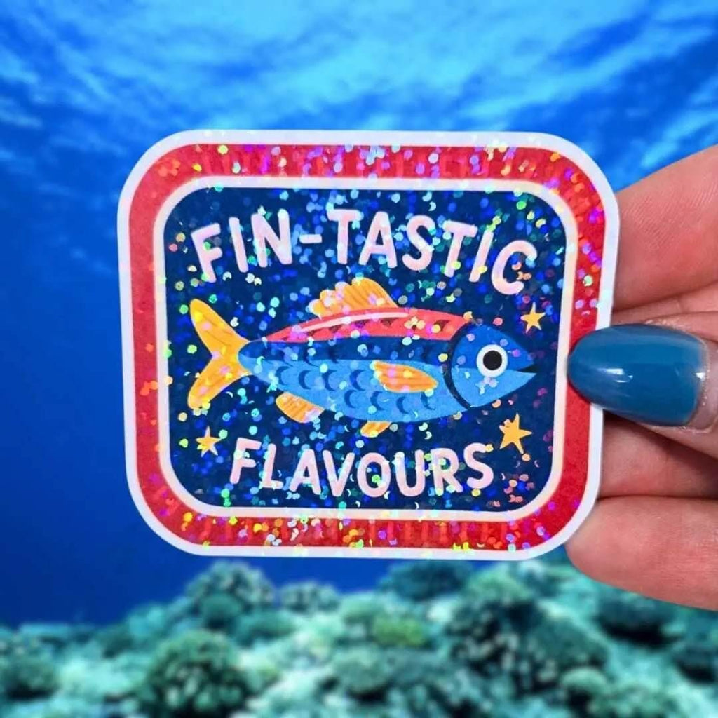 Sardine Can "Fin - Tastic Flavours" - Sticker - Holographic Sticker | The TabbyLoaf