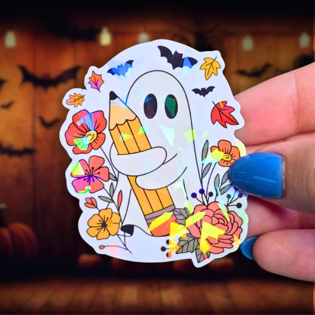 School Ghost - Sticker - Holographic Sticker | The TabbyLoaf
