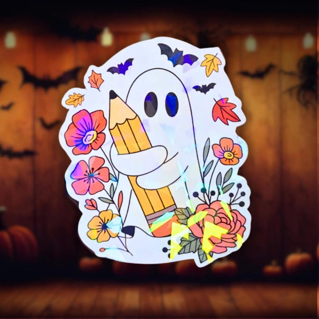 School Ghost - Sticker - Holographic Sticker | The TabbyLoaf