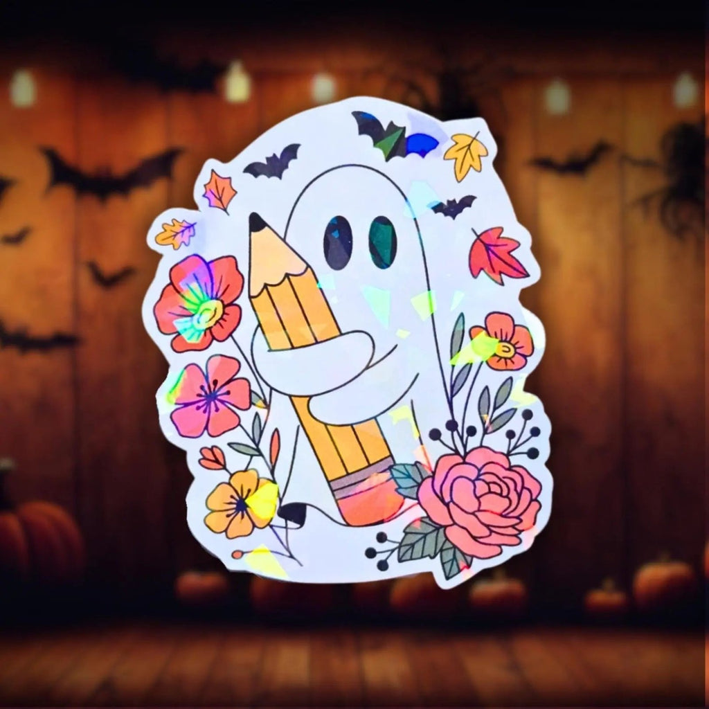 School Ghost - Sticker - Holographic Sticker | The TabbyLoaf
