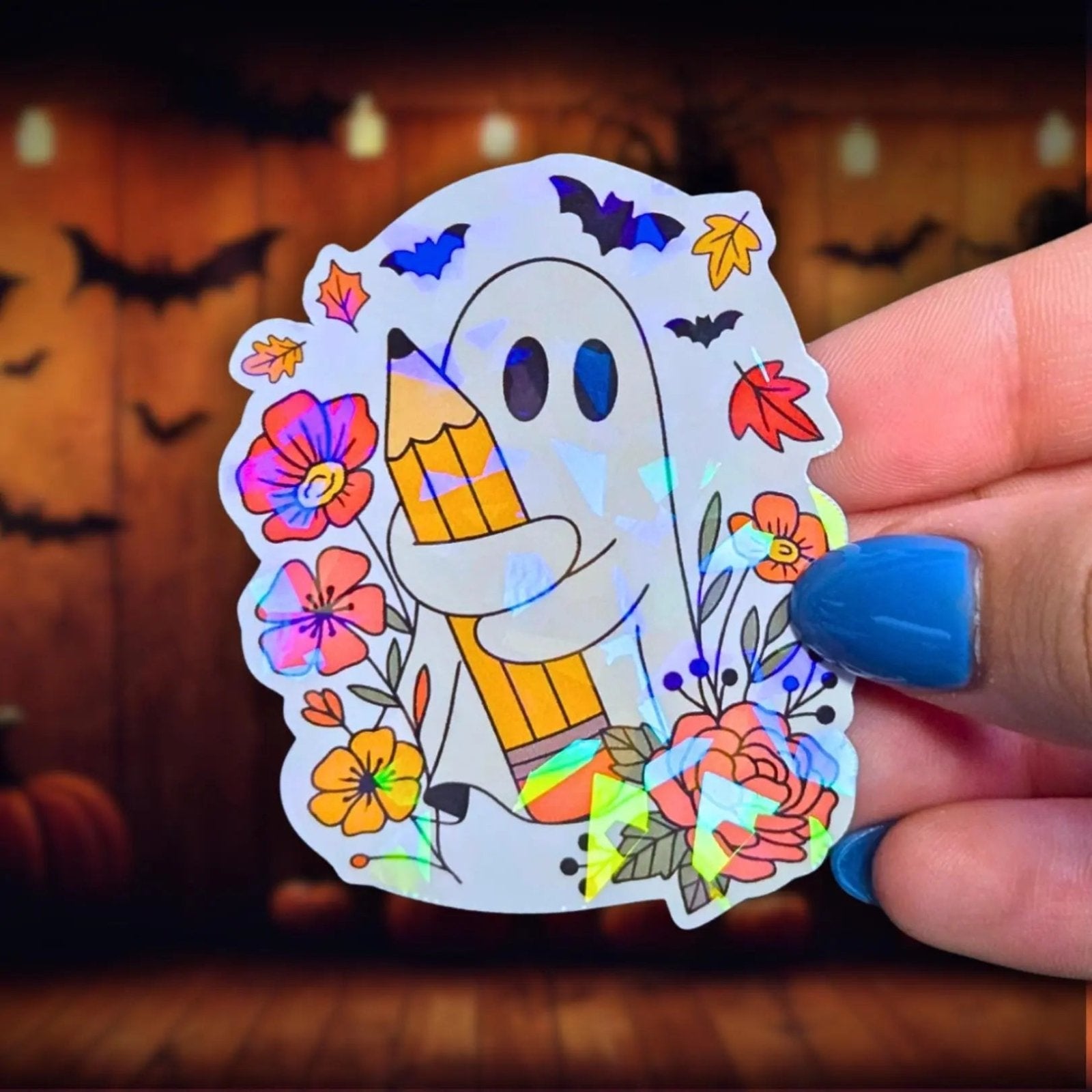 School Ghost - Sticker - Holographic Sticker | The TabbyLoaf