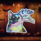 Skeleton Hand Booping Cat Nose - Sticker - Holographic Sticker | The TabbyLoaf