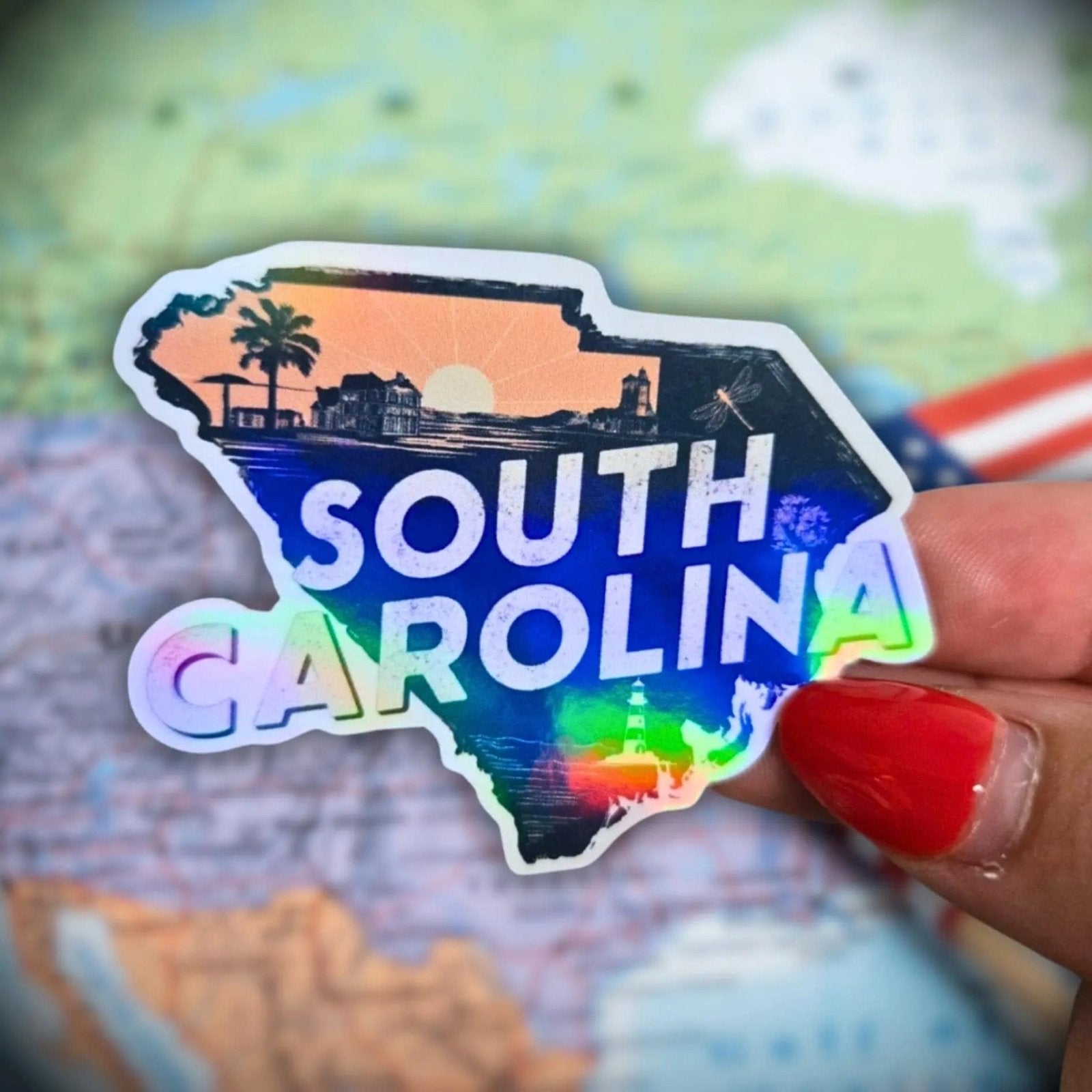 South Carolina - Sticker - Holographic Sticker | The TabbyLoaf