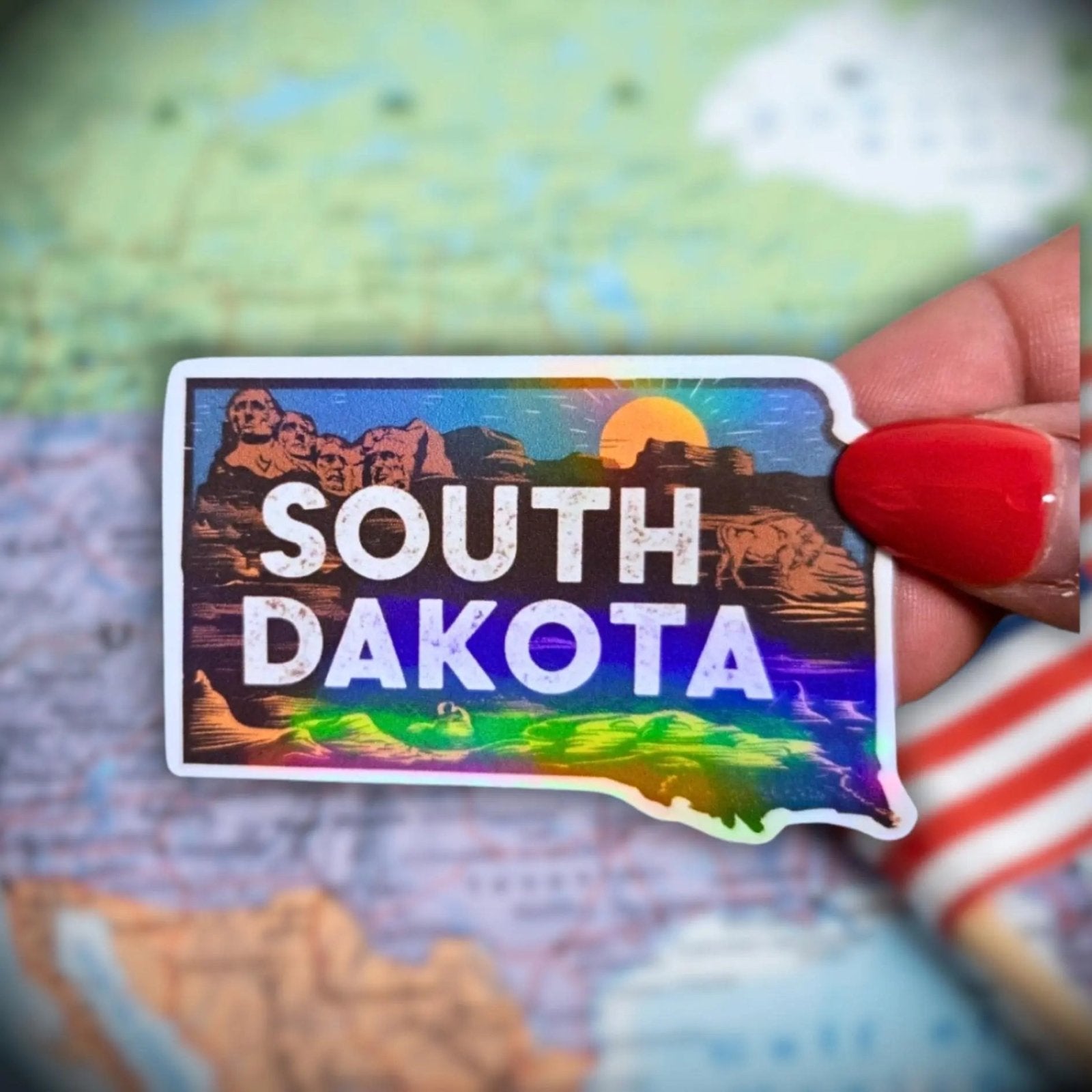 South Dakota - Sticker - Holographic Sticker | The TabbyLoaf