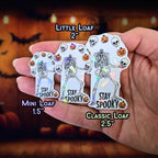 Stay Spooky - Sticker Holographic Skeleton Juggling Skulls & Pumpkins | Cute Gothic Halloween Vinyl Sticker for Laptop, Water Bottle - Holographic Sticker | The TabbyLoaf