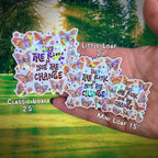 Take The Risk Or Lose The Chance - Sticker Holographic Butterfly Vinyl Decal, Motivational Quote for Inspiration, Change Your Life Reminder - Holographic Sticker | The TabbyLoaf