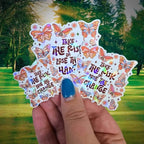 Take The Risk Or Lose The Chance - Sticker Holographic Butterfly Vinyl Decal, Motivational Quote for Inspiration, Change Your Life Reminder - Holographic Sticker | The TabbyLoaf