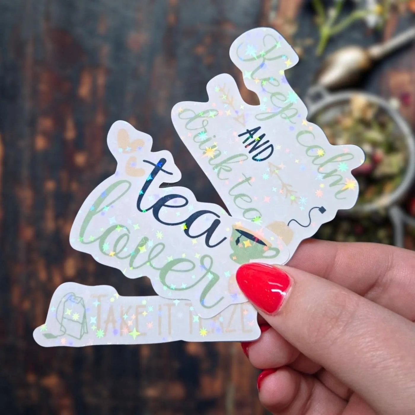 Tea Lover - Sticker Pack - Holographic Sticker | The TabbyLoaf