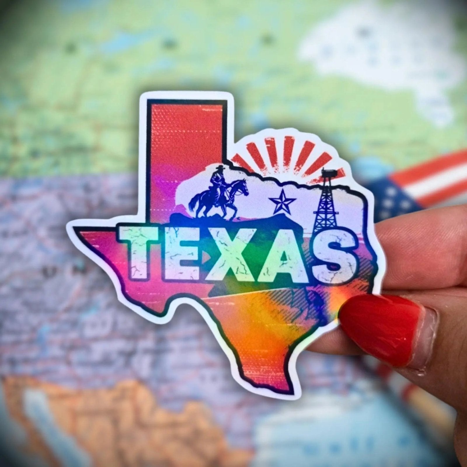 Texas - Sticker - Holographic Sticker | The TabbyLoaf