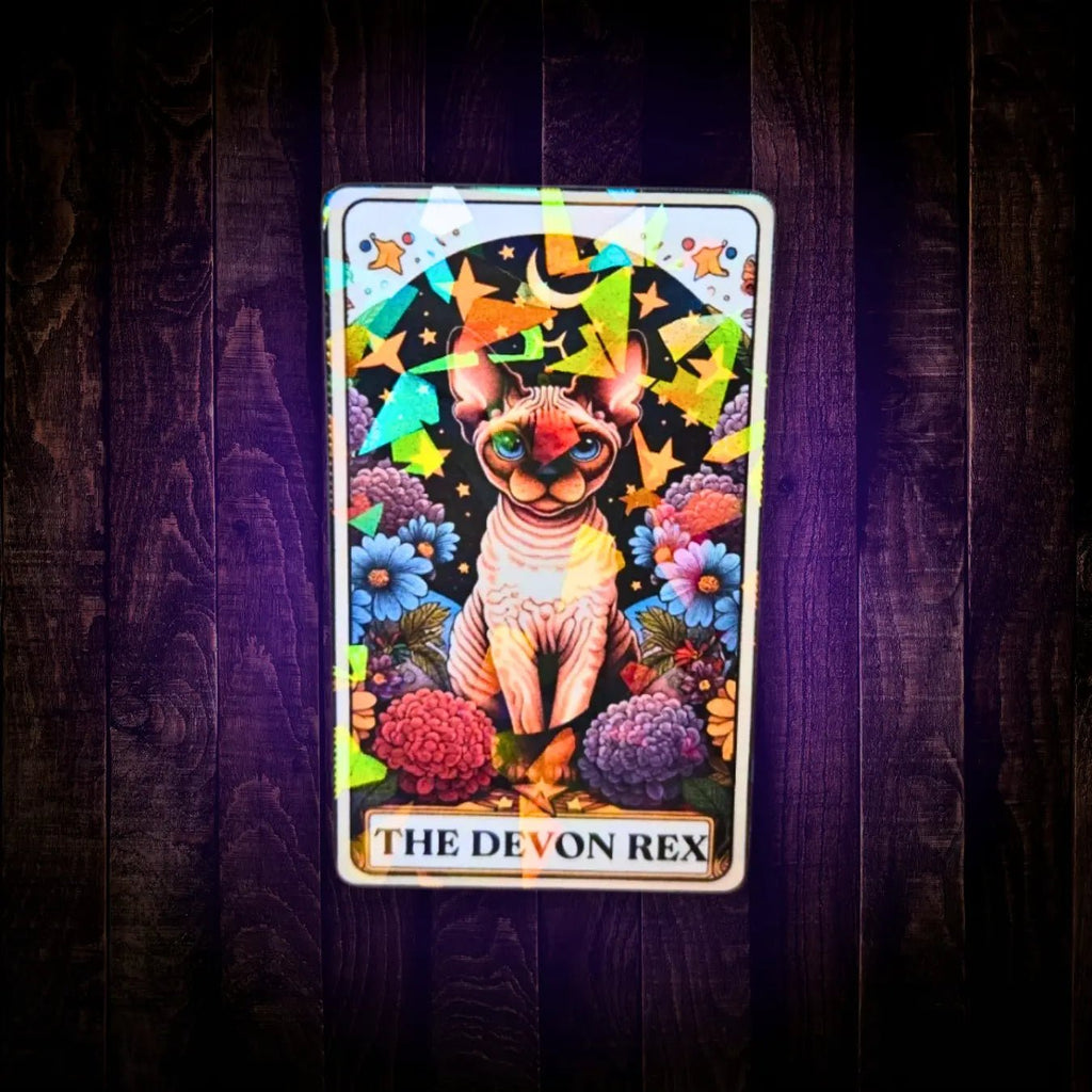 The Devon Rex – Sticker - Holographic Sticker | The TabbyLoaf