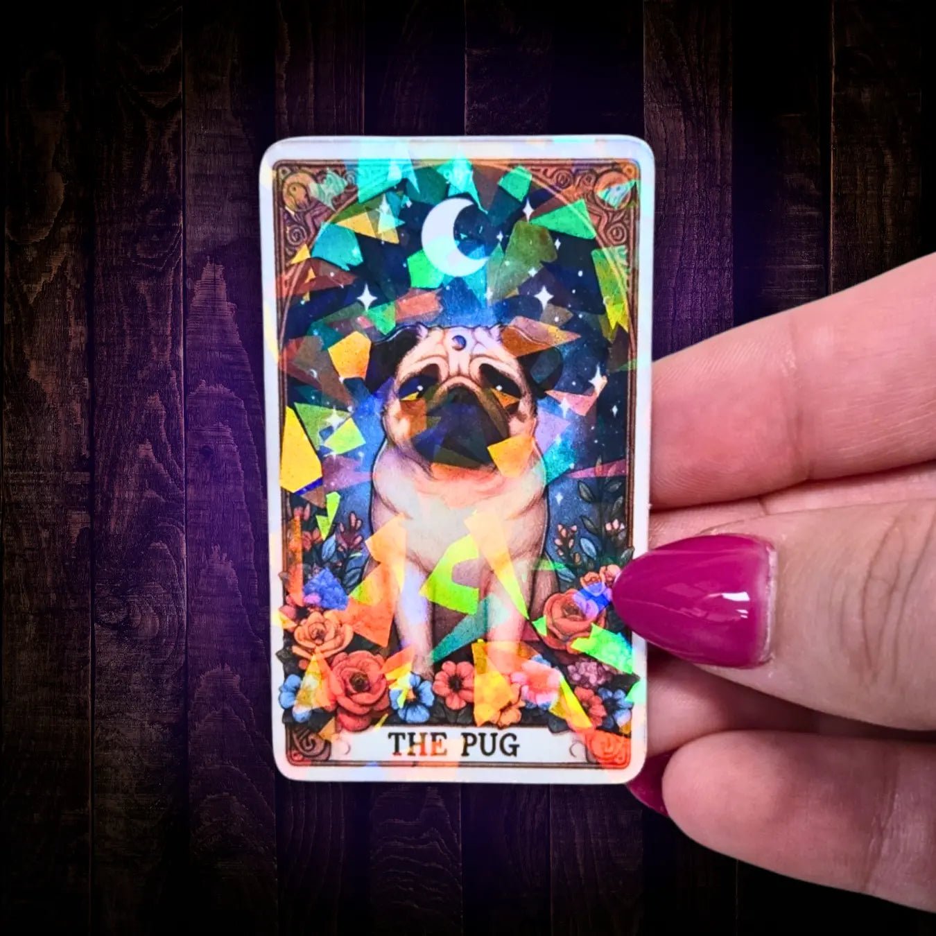 The Pug - Sticker - Holographic Sticker | The TabbyLoaf