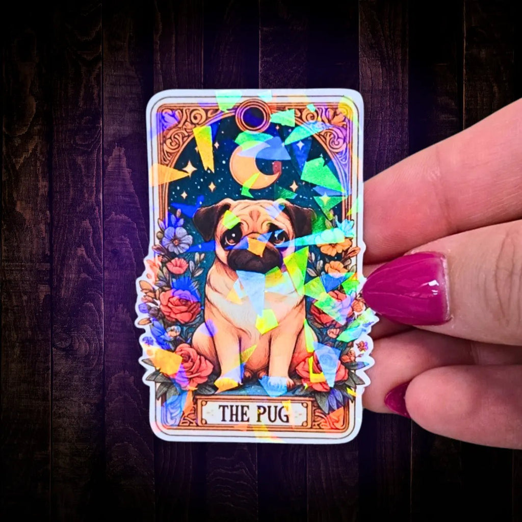 The Pug - Sticker - Holographic Sticker | The TabbyLoaf