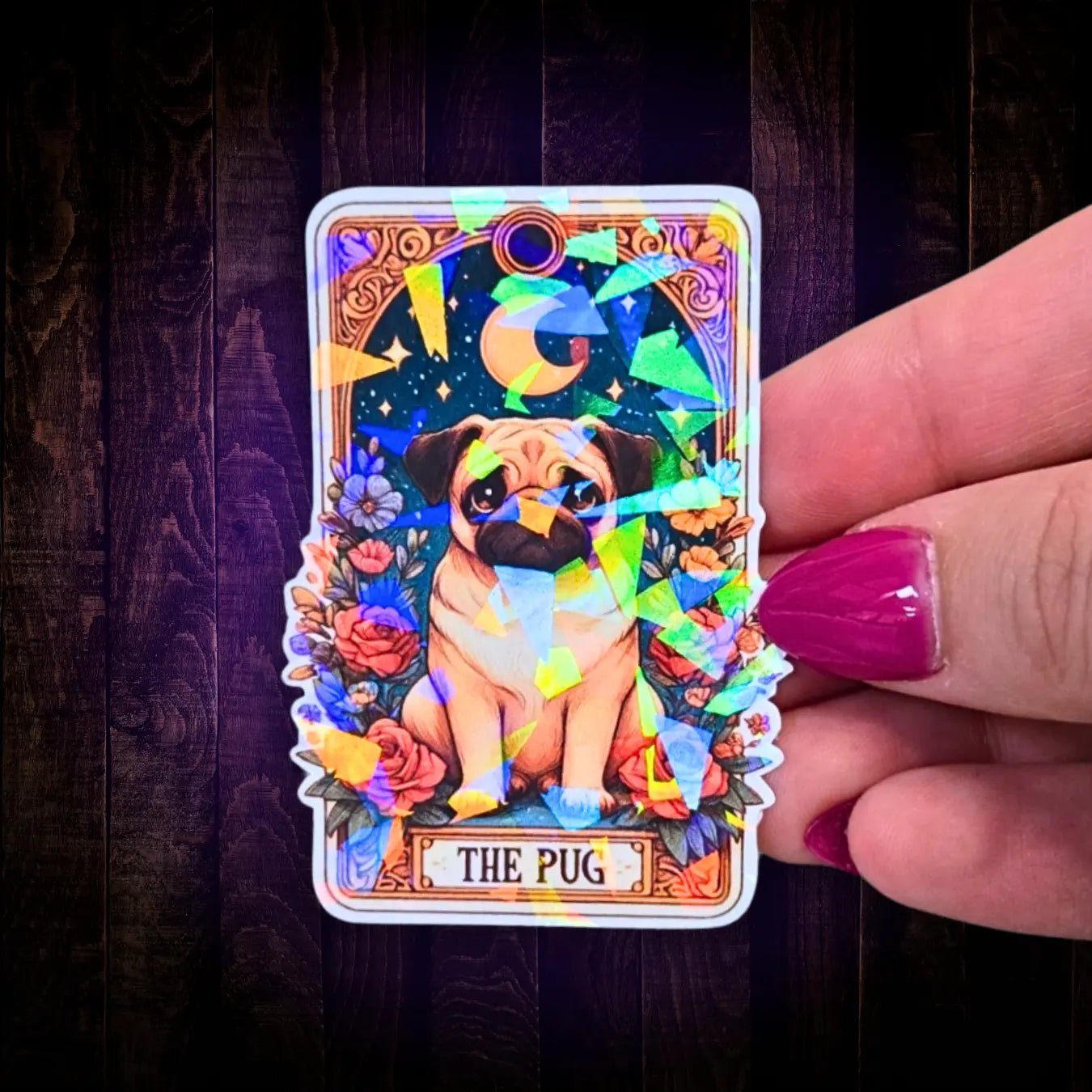 The Pug - Sticker - Holographic Sticker | The TabbyLoaf