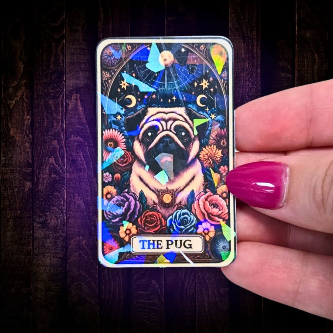 The Pug - Sticker - Holographic Sticker | The TabbyLoaf