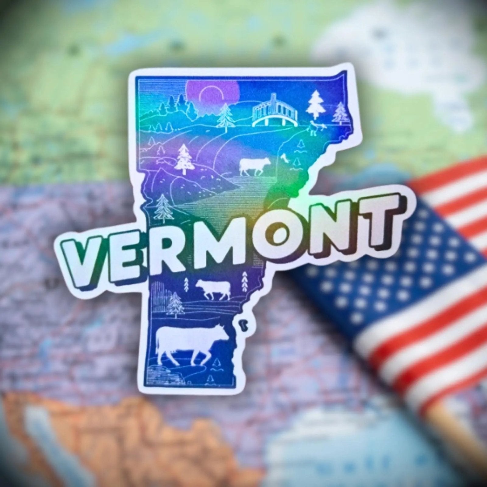 Vermont - Sticker - Holographic Sticker | The TabbyLoaf