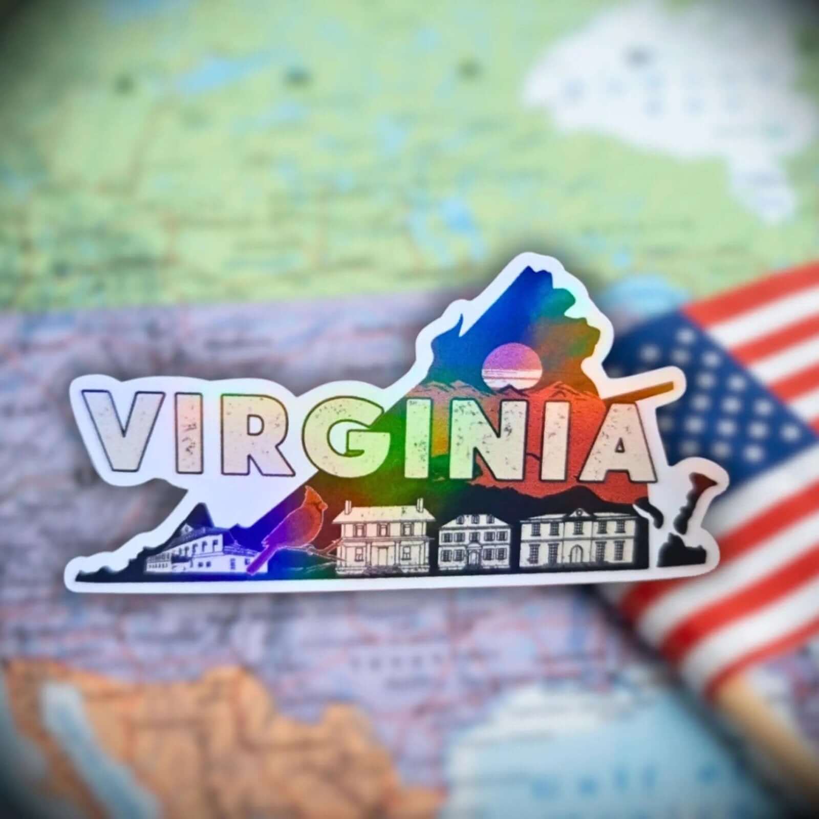 Virginia - Sticker - Holographic Sticker | The TabbyLoaf