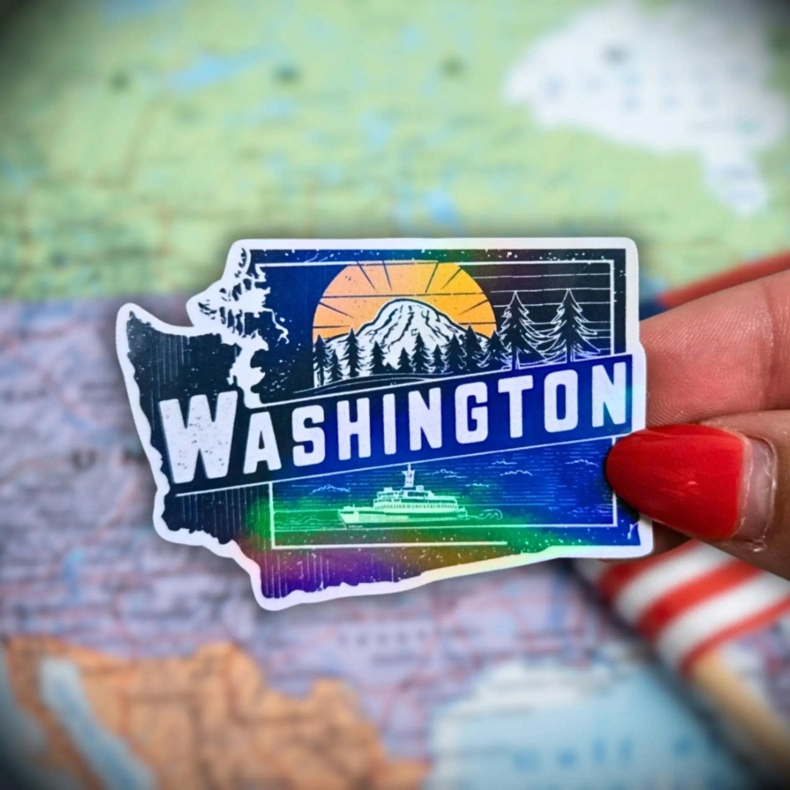 Washington - Sticker - Holographic Sticker | The TabbyLoaf