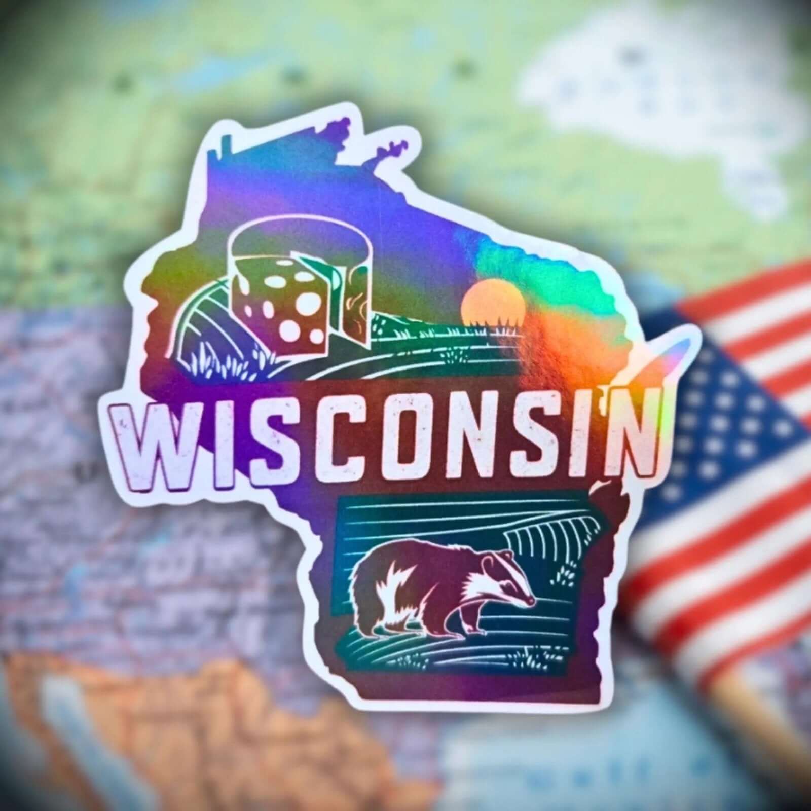 Wisconsin - Sticker - Holographic Sticker | The TabbyLoaf