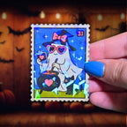 Witch Ghost Cauldron Stamp - Sticker - Holographic Sticker | The TabbyLoaf