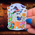Witch Ghost Reading - Sticker - Holographic Sticker | The TabbyLoaf