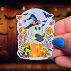 Witch Ghost Reading - Sticker - Holographic Sticker | The TabbyLoaf