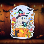 Witch Ghost Reading - Sticker - Holographic Sticker | The TabbyLoaf