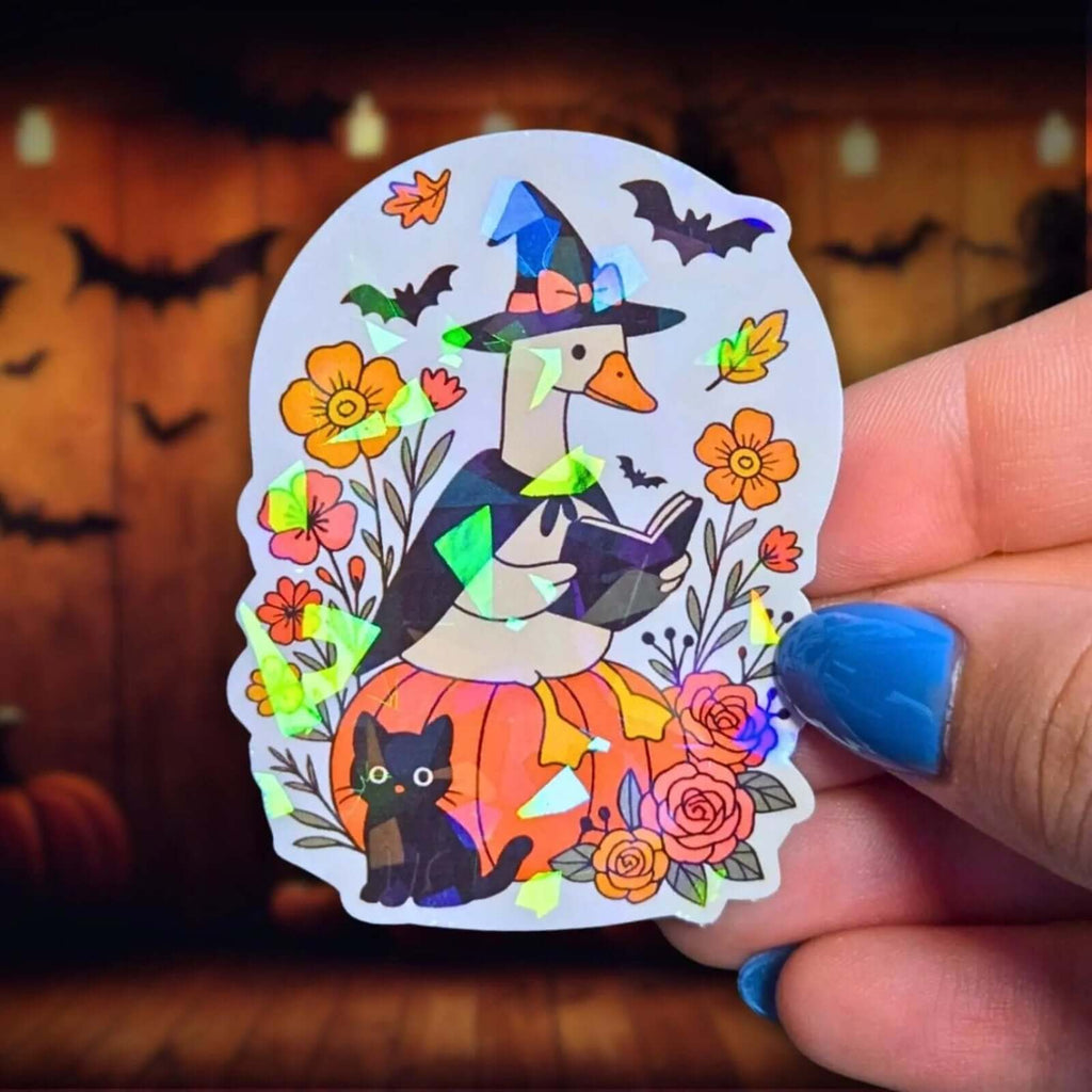 Witch Goose - Sticker - Holographic Sticker | The TabbyLoaf